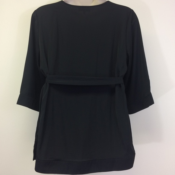 Liz Lange Jewel Neckline Black Tunic w/ Belt NWOT - Picture 5 of 8